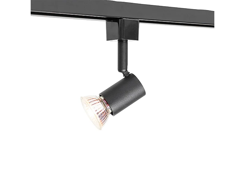Spot sur rail moderne noir monophasé - Jeany