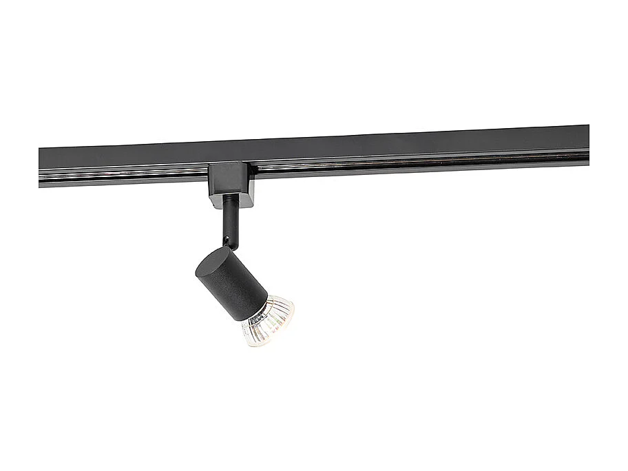 Spot sur rail moderne noir monophasé - Jeany