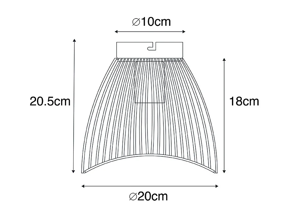 Plafonnier design filaire noir 20 cm - Pua