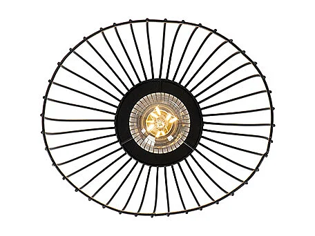 Plafonnier design filaire noir 20 cm - Pua