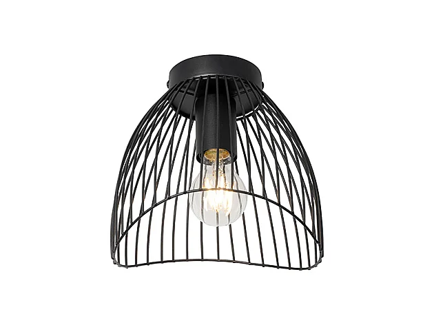 Plafonnier design filaire noir 20 cm - Pua