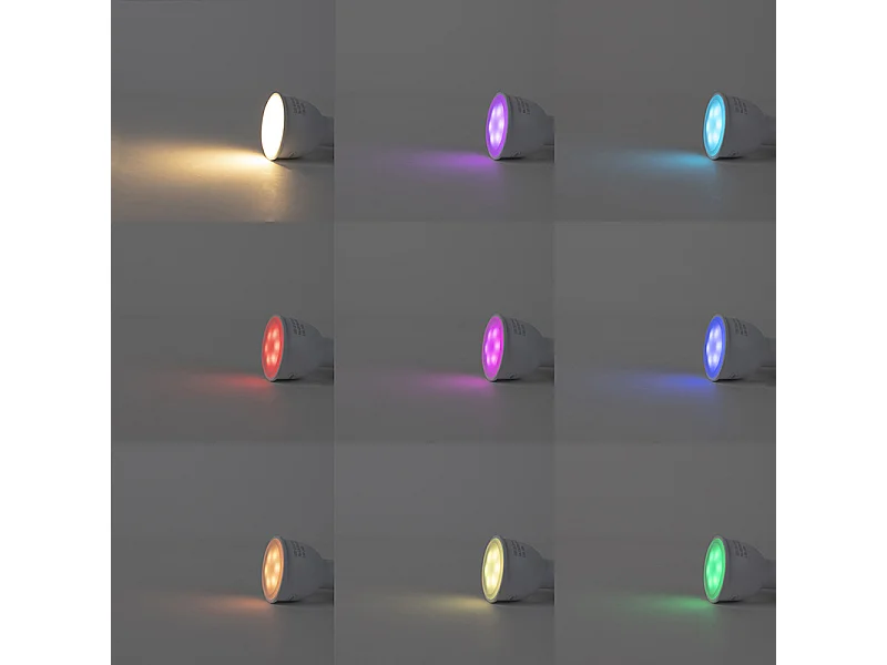 Spot intelligent blanc avec source de lumière WiFi GU10 réglable - Jeana