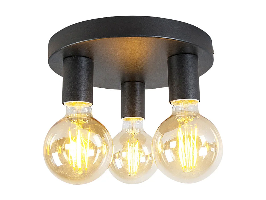 Plafonnier industriel noir - Facil 3