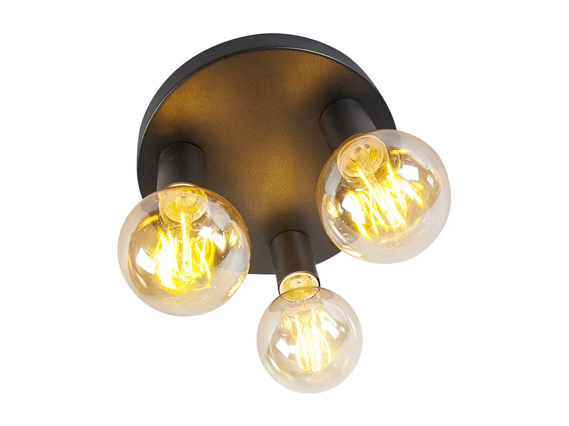 Plafonnier industriel noir - Facil 3