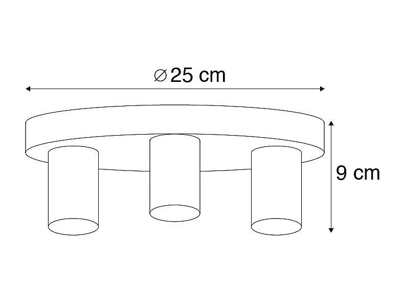 Plafonnier industriel noir - Facil 3