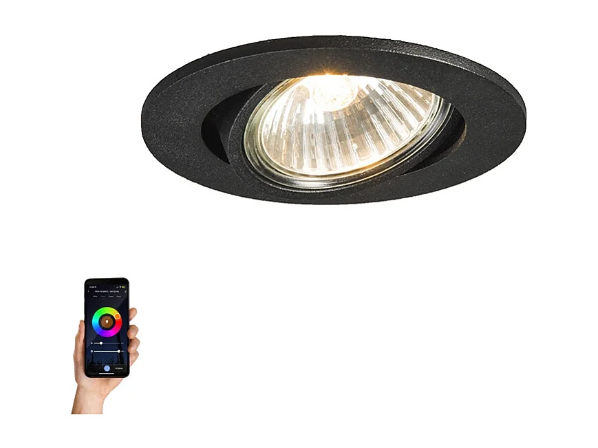 Spot encastrable intelligent noir réglable avec Wifi GU10 - Cisco