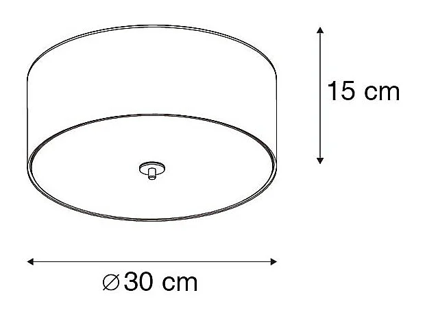 Plafonnier rural vert 30 cm - Drum Jute