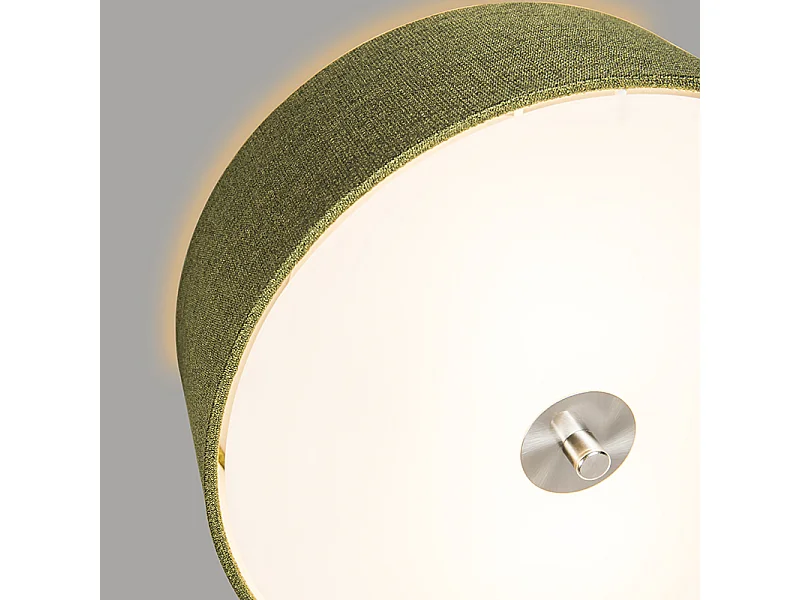 Plafonnier rural vert 30 cm - Drum Jute