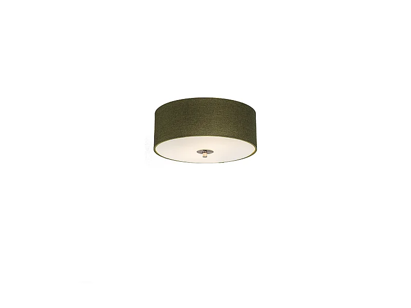 Plafonnier rural vert 30 cm - Drum Jute