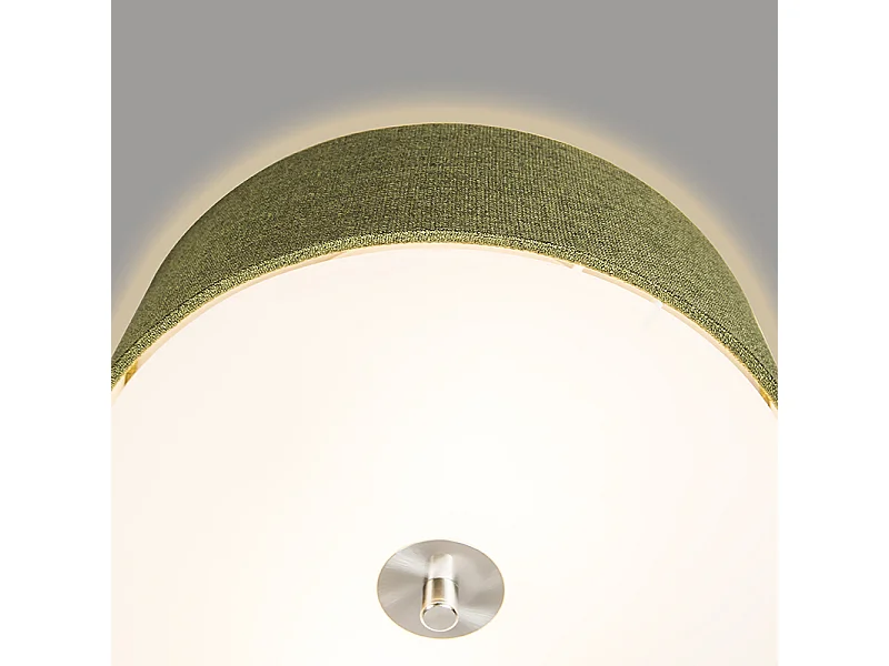 Plafonnier rustique vert 30 cm - Drum Jute
