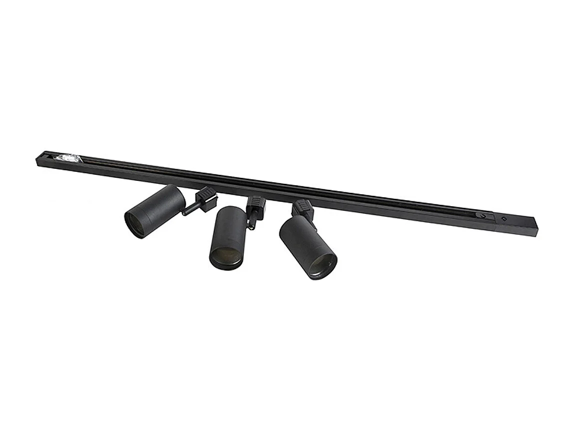 Système de rails d'éclairage intelligent noir avec 3 WiFi GU10 1 phase - Iconic Jeana