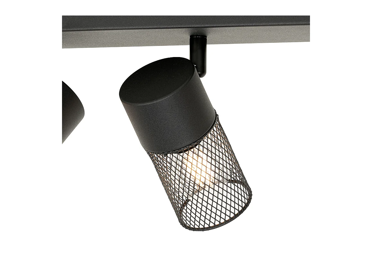 Spot de plafond industriel noir 3 lumières orientable - Jim