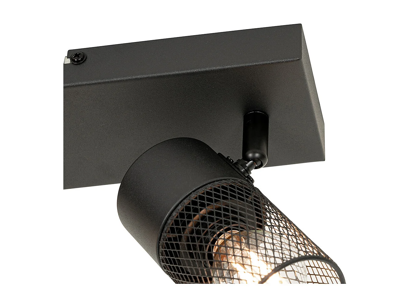 Spot de plafond industriel noir 3 lumières orientable - Jim