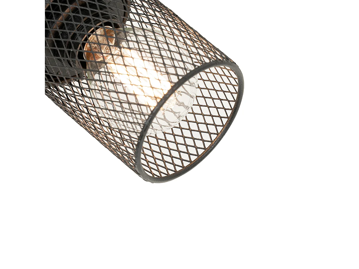 Spot de plafond industriel noir 3 lumières orientables - Jim