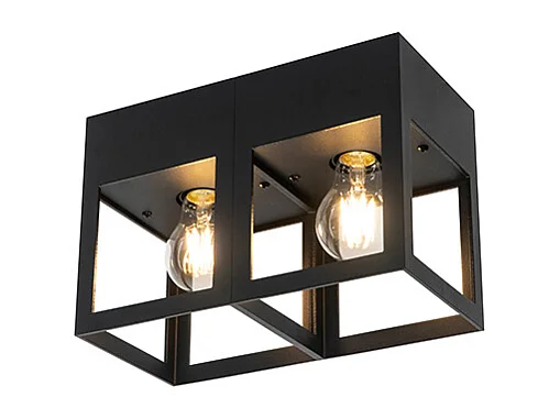 Plafonnier moderne noir 2 lumières - Cela