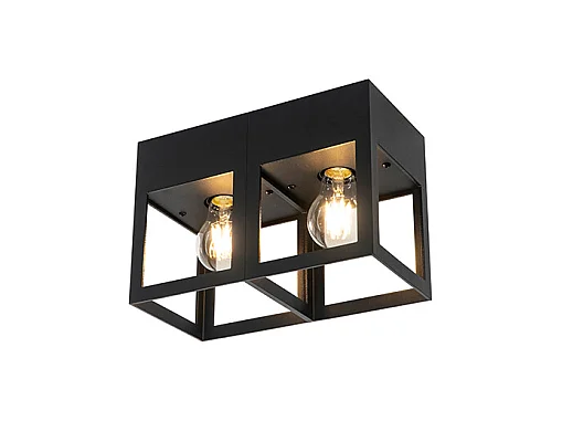 Plafonnier moderne noir 2 lumières - Cela