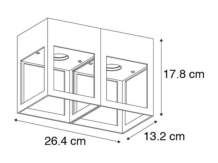 Plafonnier moderne noir 2 lumières - Cela