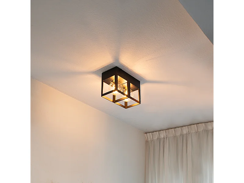 Plafonnier moderne noir 2 lumières - Cela