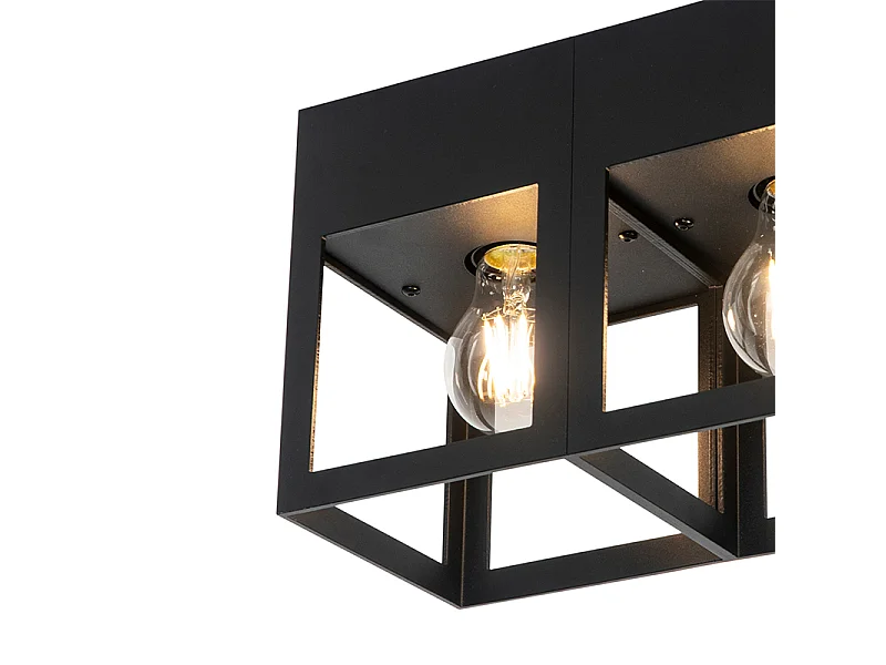 Plafonnier moderne noir 2 lumières - Cela