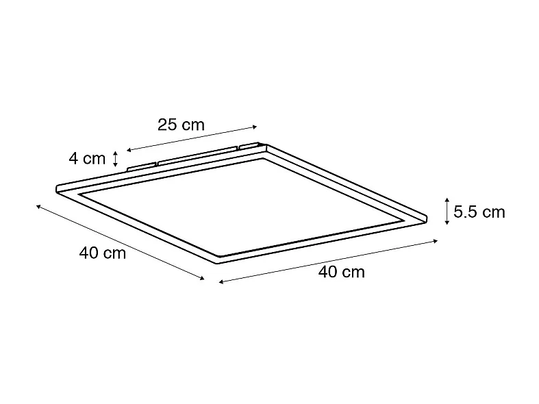 Panneau LED moderne en acier 40 cm avec LED - Liv