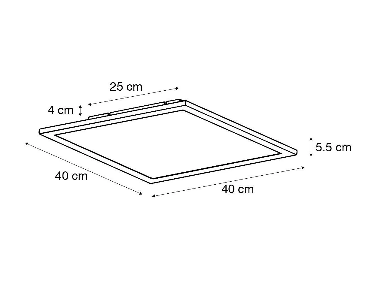 Panneau LED moderne en acier 40 cm avec LED intégrée - Liv