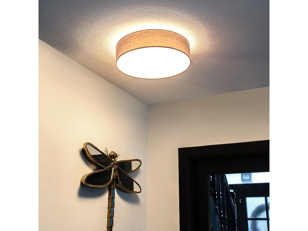 Plafonnier gris 40 cm avec LED - DRUM LED