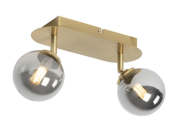 Spot doré à 2 lumières réglable avec verre fumé - Athènes