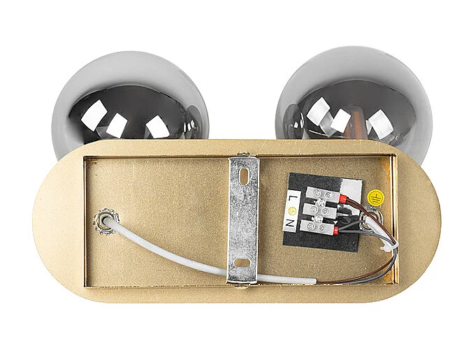 Spot doré à 2 lumières réglable avec verre fumé - Athènes