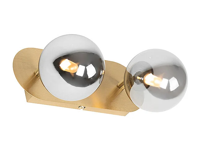 Spot encastré or 2 lumières orientable avec verre fumé - Athènes