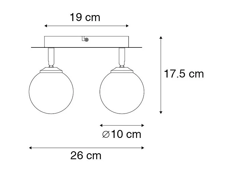 Spot encastré or 2 lumières orientable avec verre fumé - Athènes