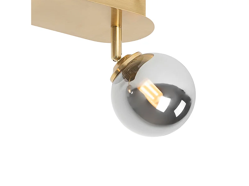 Spot encastré or 2 lumières orientable avec verre fumé - Athènes