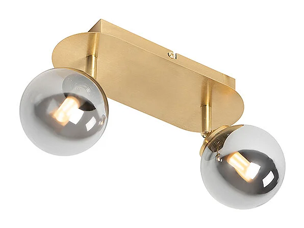 Spot encastré or 2 lumières orientable avec verre fumé - Athènes