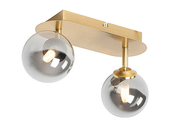 Spot encastré or 2 lumières orientable avec verre fumé - Athènes