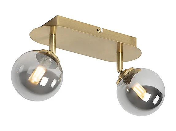 Spot encastré or 2 lumières orientable avec verre fumé - Athènes