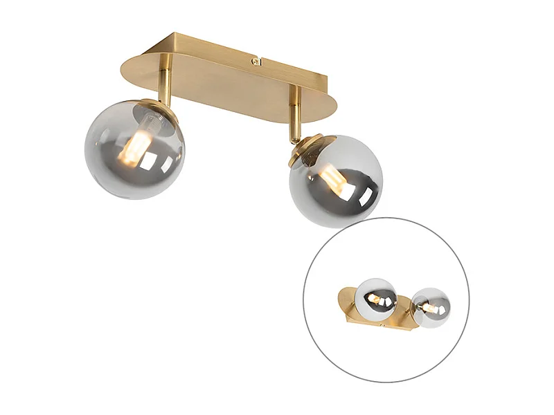 Spot encastré or 2 lumières orientable avec verre fumé - Athènes