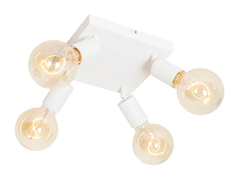 Spot encastré moderne blanc carré 4 lumières - Facil