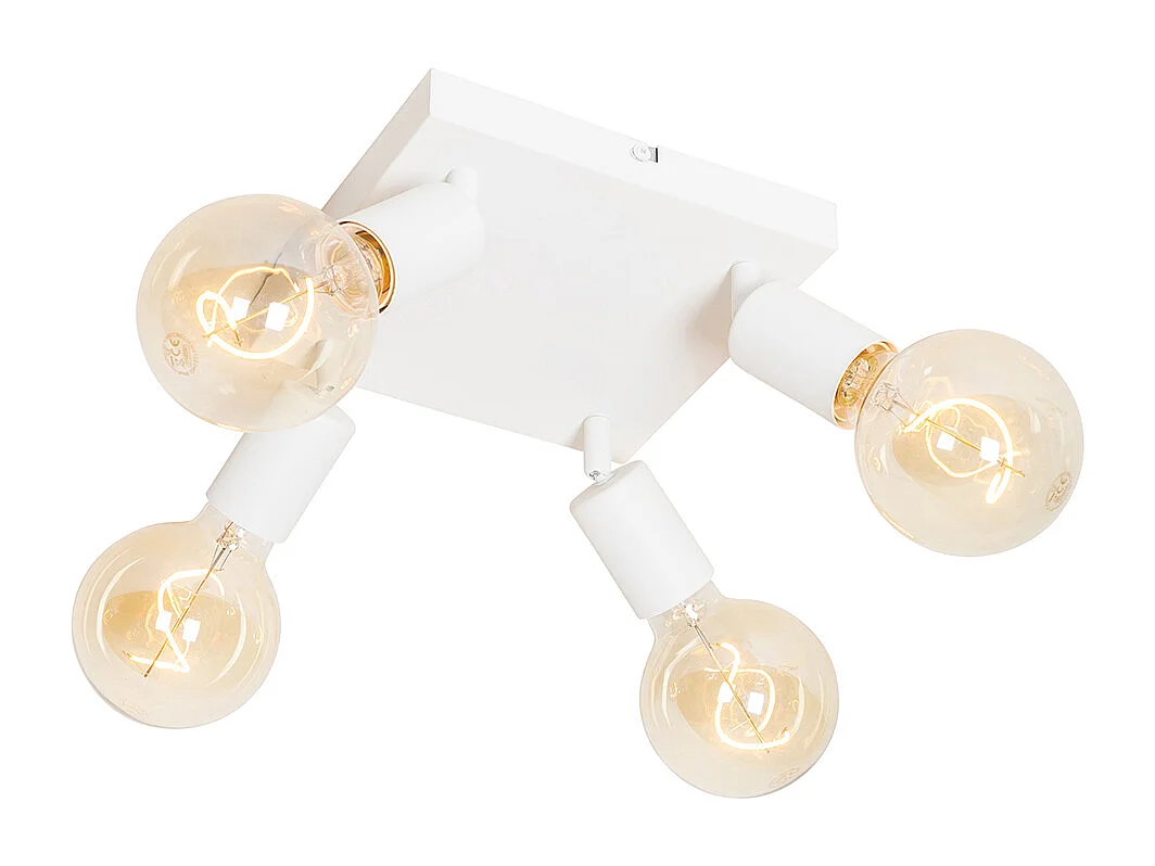 Spot moderne carré blanc 4 lumières - Facil
