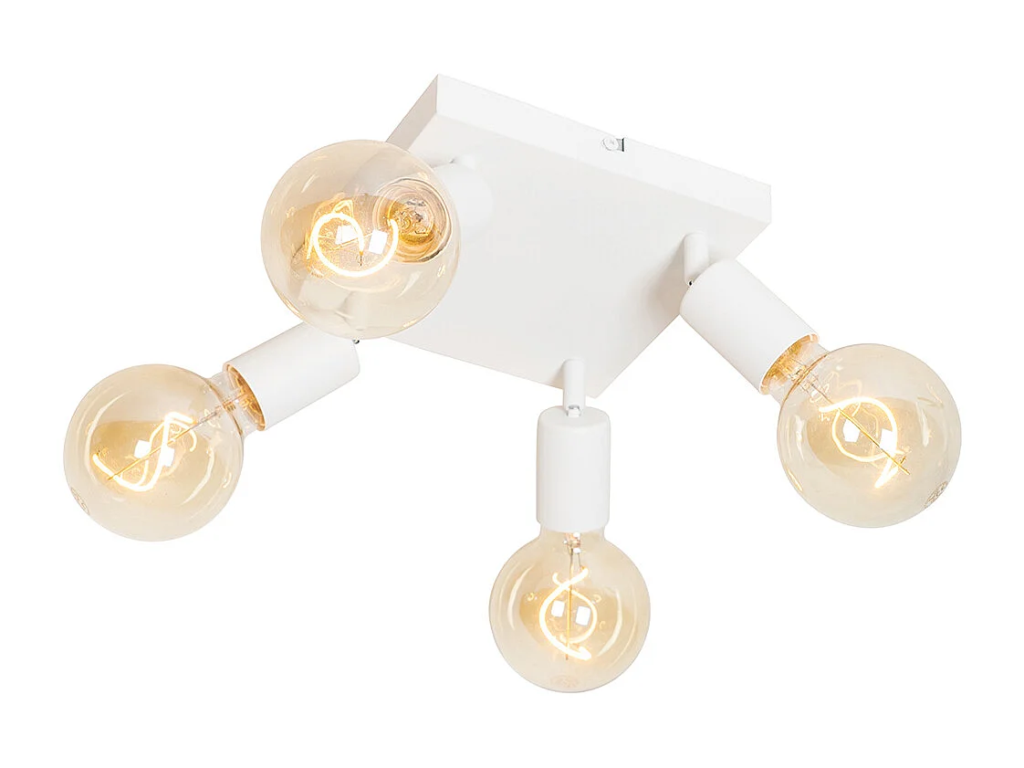 Spot moderne carré blanc 4 lumières - Facil