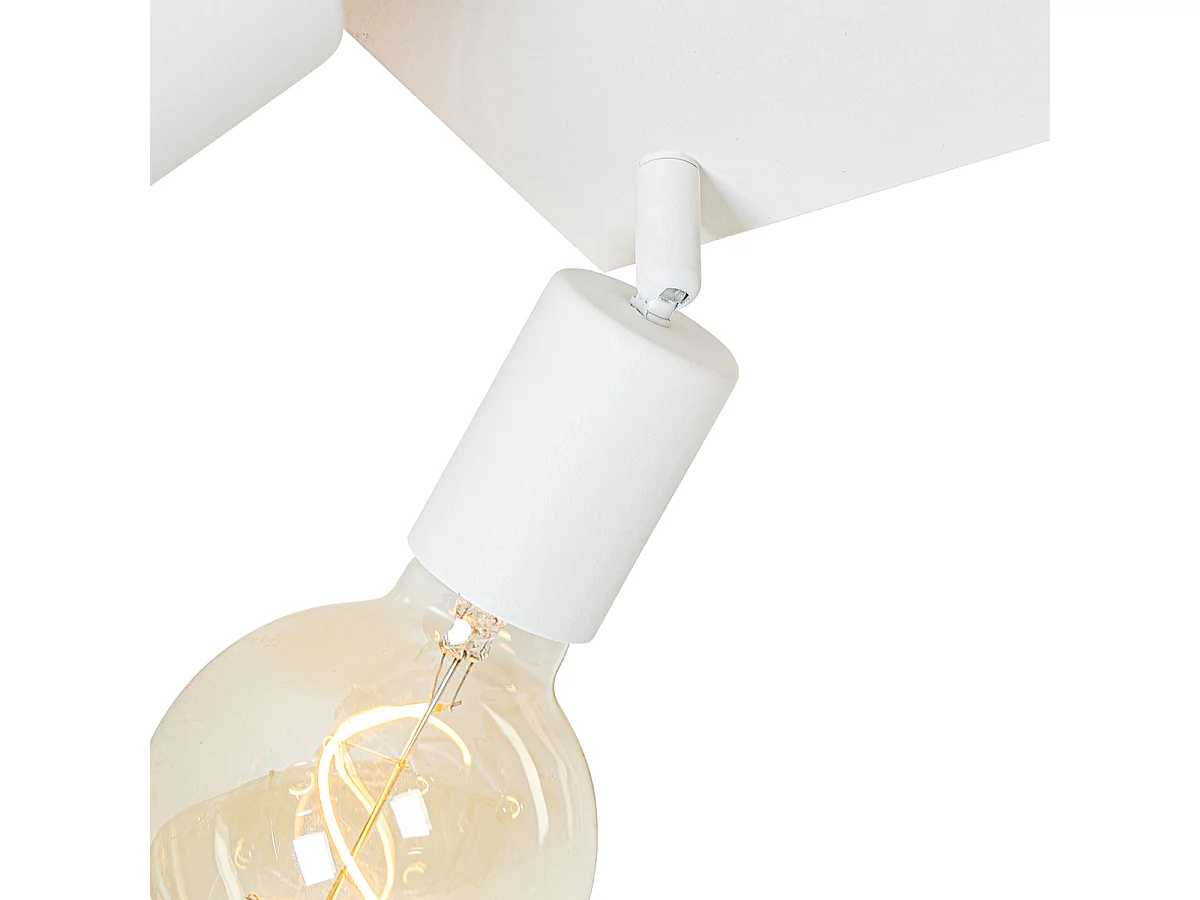 Spot encastré moderne blanc carré 4 lumières - Facil