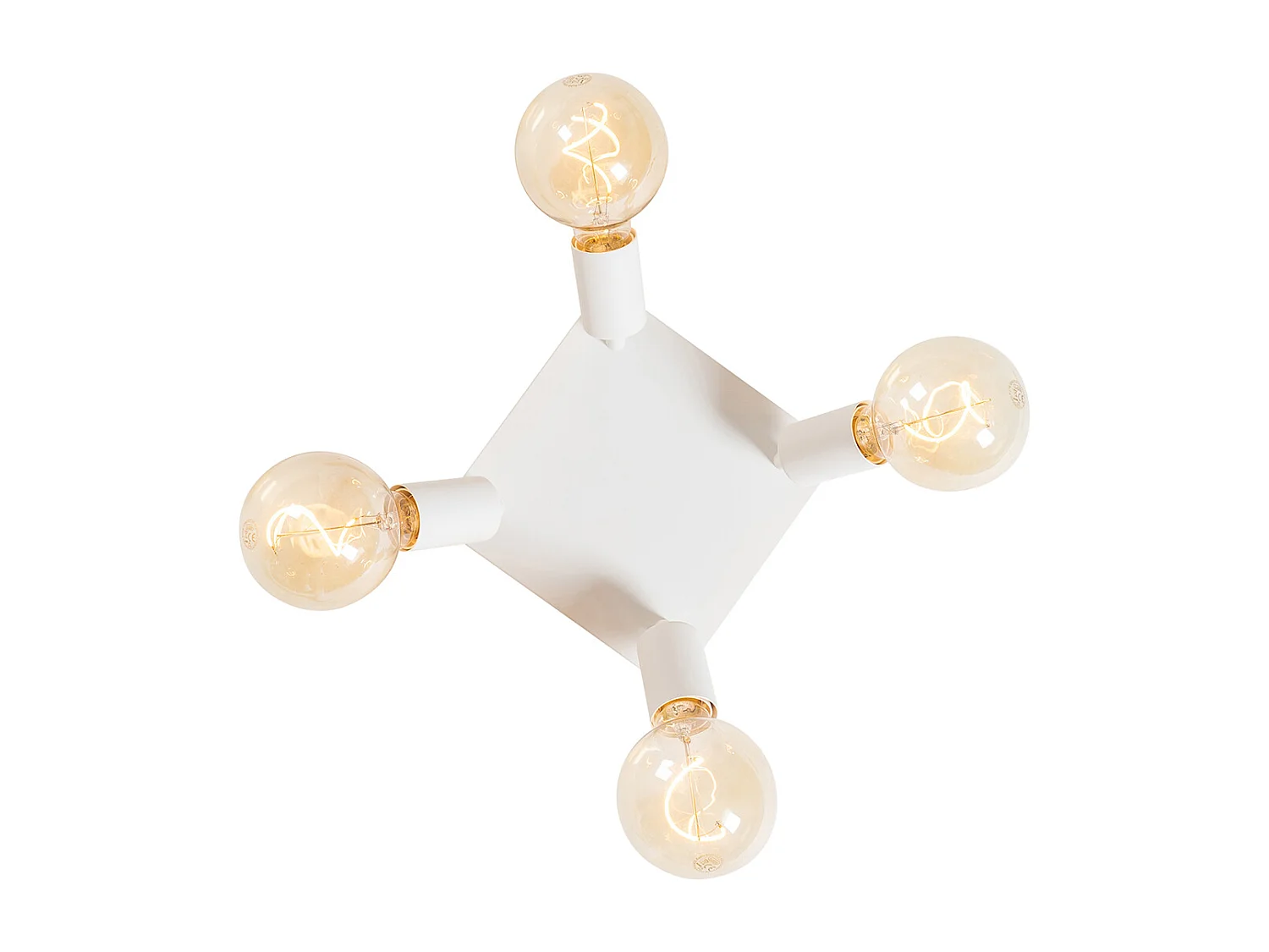 Spot encastré moderne blanc carré 4 lumières - Facil