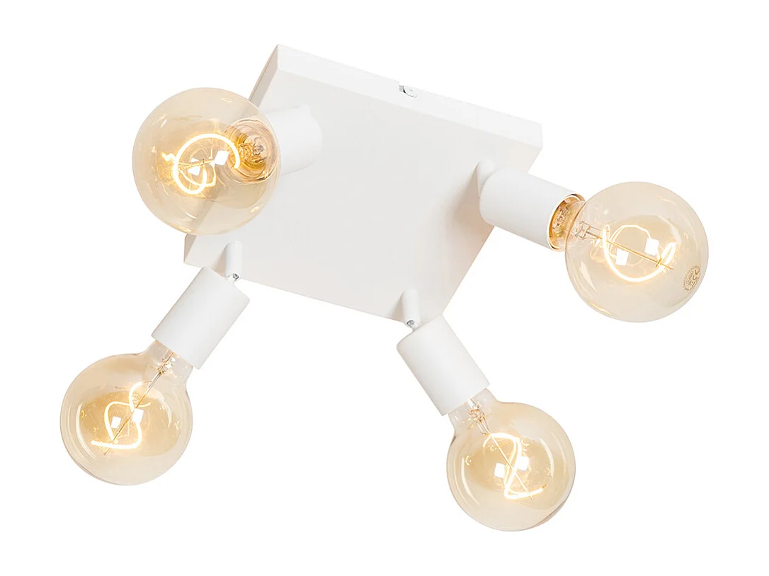 Spot encastré moderne blanc carré 4 lumières - Facil