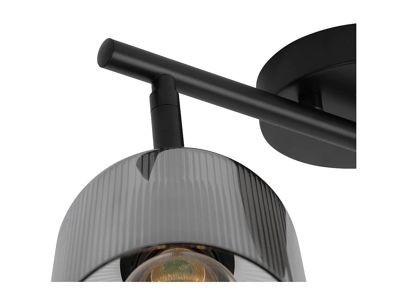 Spot de plafond noir avec verre fumé 2 lumières orientable - Laura