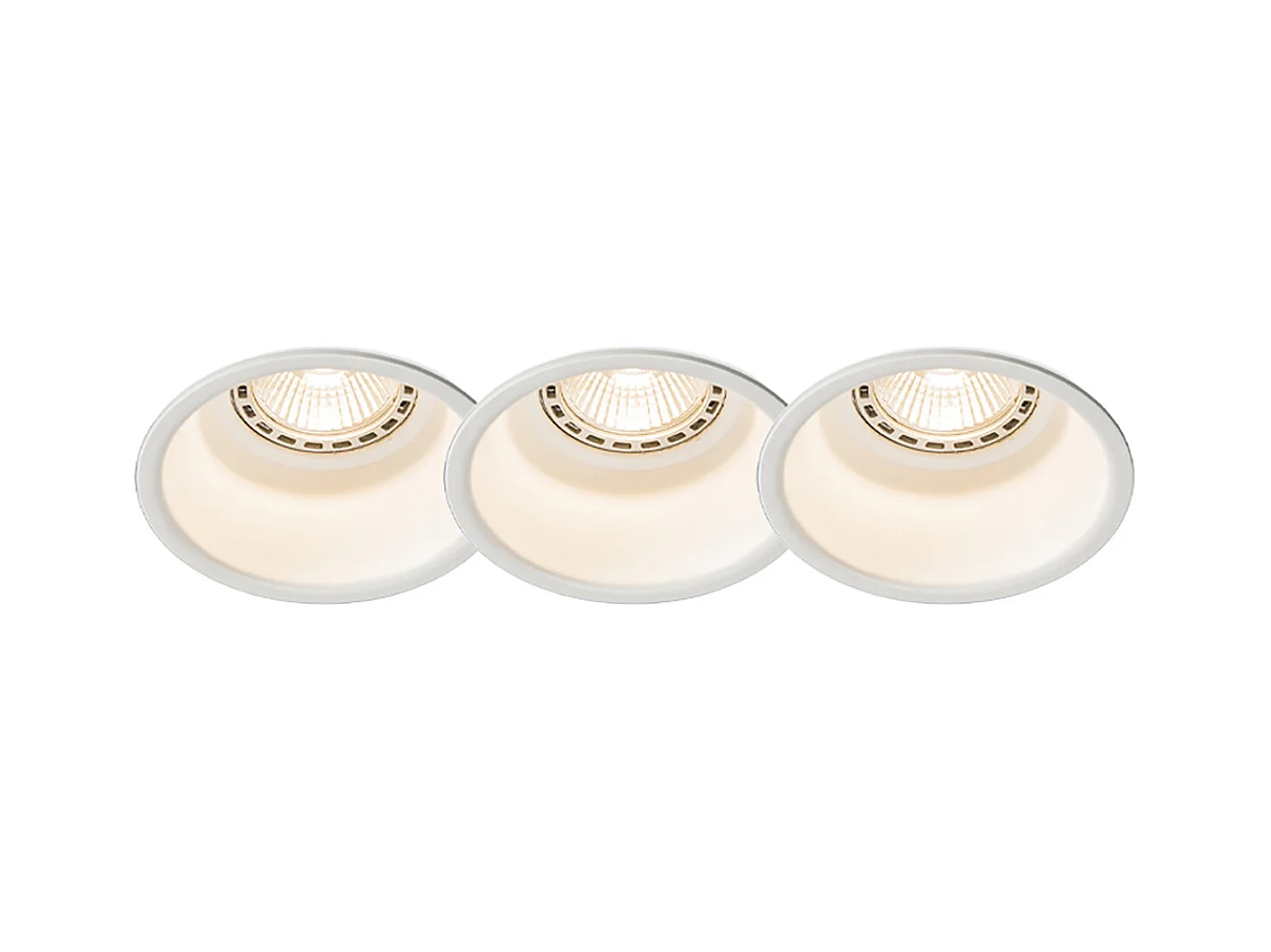 Lot de 3 spots encastrés modernes blancs - Dept