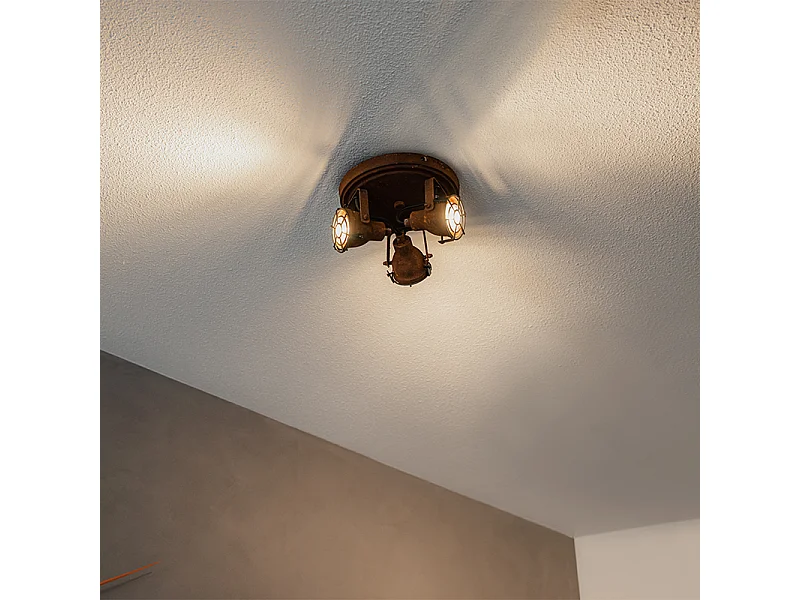 Projecteur robuste rouille 3 spots - Sorra