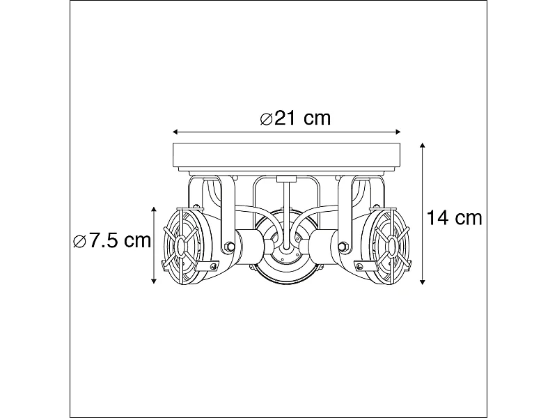 Projecteur robuste rouille 3 spots - Sorra