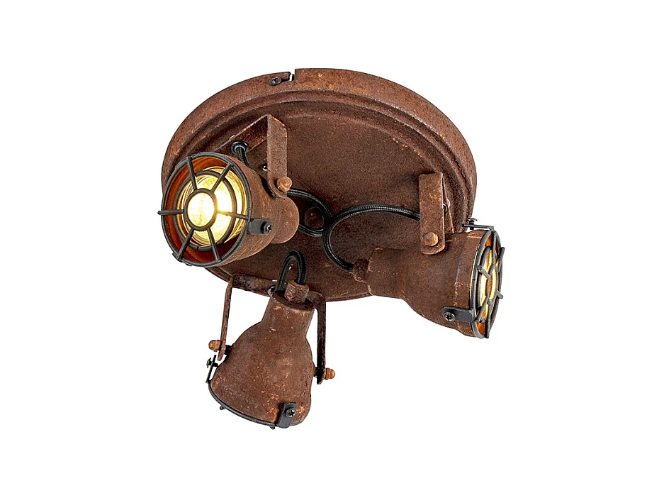 Projecteur robuste rouille 3 spots - Sorra
