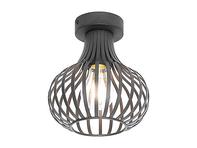 Plafonnier moderne noir 18 cm - Saffira