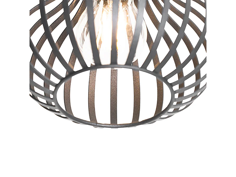 Plafonnier moderne noir 18 cm - Saffira