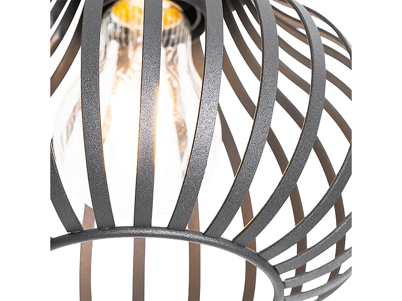 Plafonnier moderne noir 18 cm - Saffira