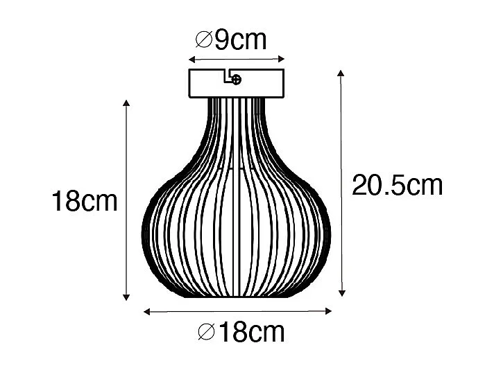Plafonnier moderne noir 18 cm - Saffira